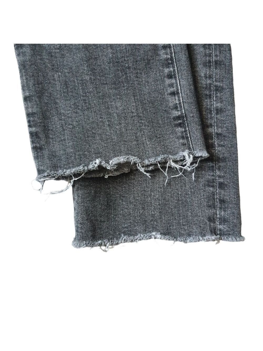 AG The Isabelle High Rose Straight Crop Raw Hem Gray Size 27R Adriano Goldshmeid - Picture 6 of 13